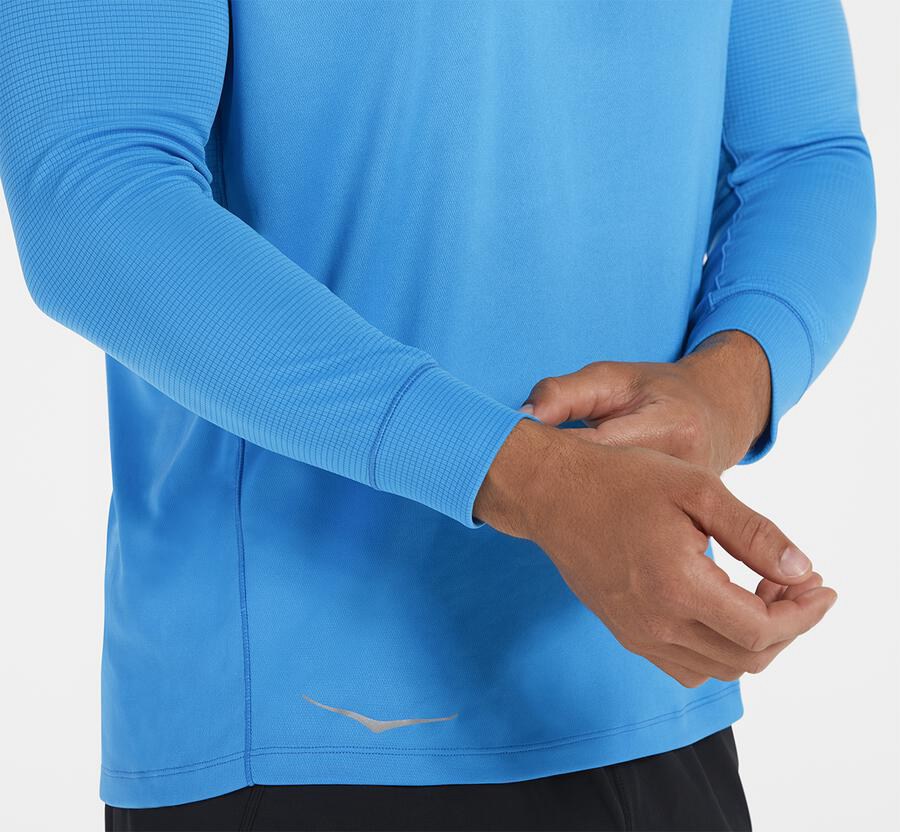 Hoka One One Top Panske Modre - Performance 3/4 Sleeve - 91327-OWMT